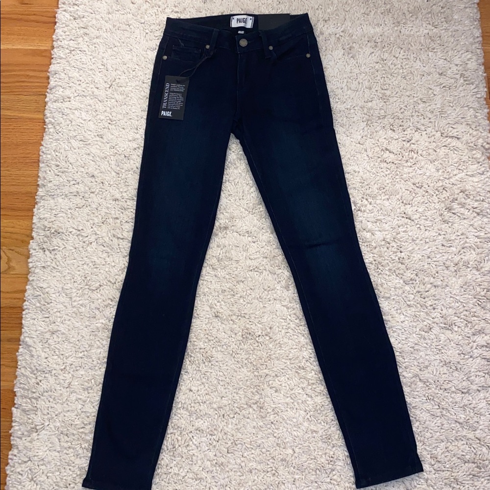 PAIGE Verdugo Women's Skinny Jeans - Dark Blue.  NWT